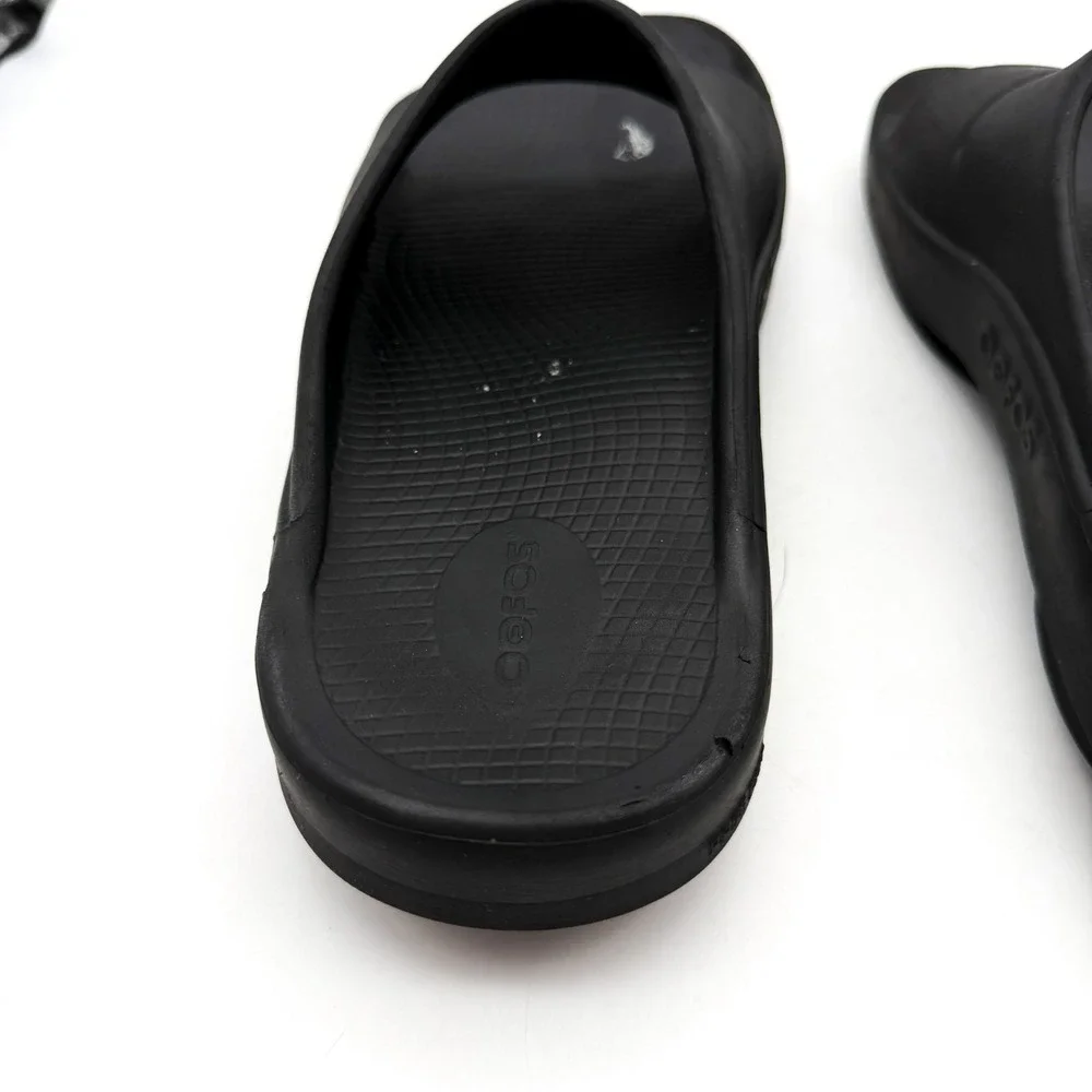 Oofos Black  Recovery Summer Slide Sandals Arch Support Foam Men's 10 Women's 12
